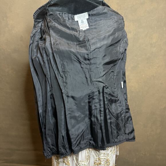 Vintage Gemma Kahng Bergdorf Goodman Black Velvet Bow Blazer Jacket Sz 8 - Picture 11 of 13